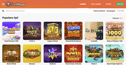 LeoVegas har en top mobil app