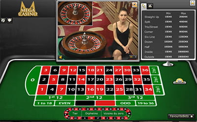 Eksempel på live roulette med dealer